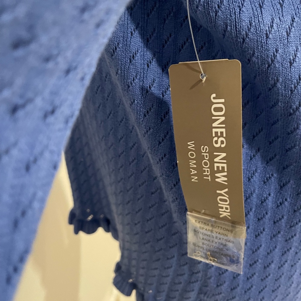 Brand New Jones New York Blue Knit Women's Top - Picture 8 of 9